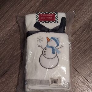 Exclusive MACY'S Holiday Lane Snowman Hand Towels Set Of 2